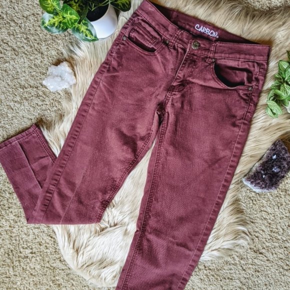 Rue21 Denim - Carbon Rue21 High Rise Maroon Stretch Skinny Jeans